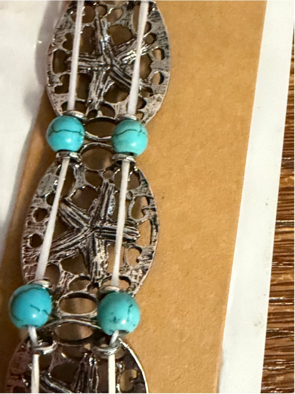 Turquoise Floral Stretch Apple Watch Band 42 44 45 49mm Silver Tone New